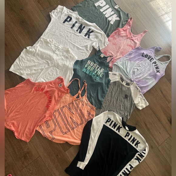 PINK Victoria's Secret Tops - 10 S/M PINK workout and causal tees